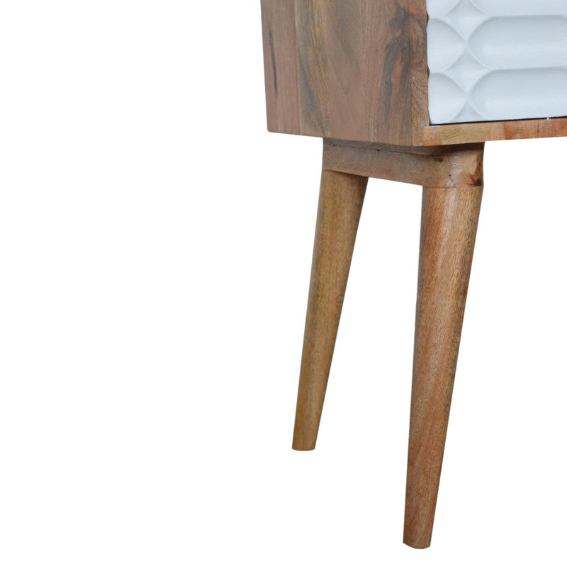Mango Wood Bedside Table β Nordic Carved Design
