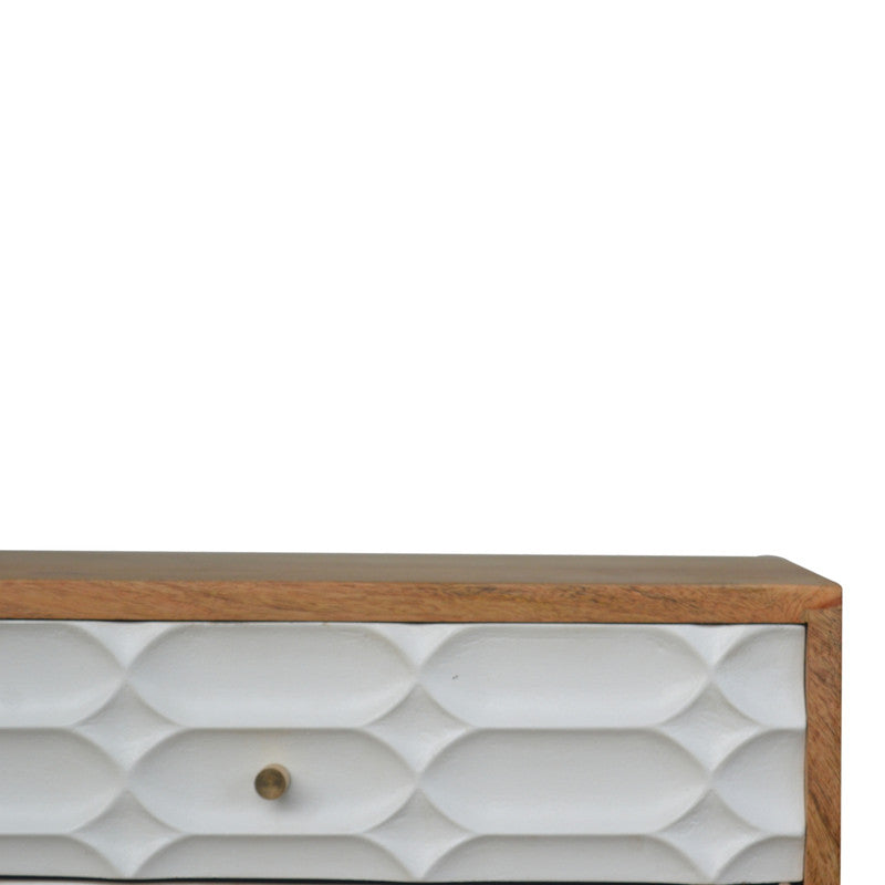 Mango Wood Bedside Table β Nordic Carved Design