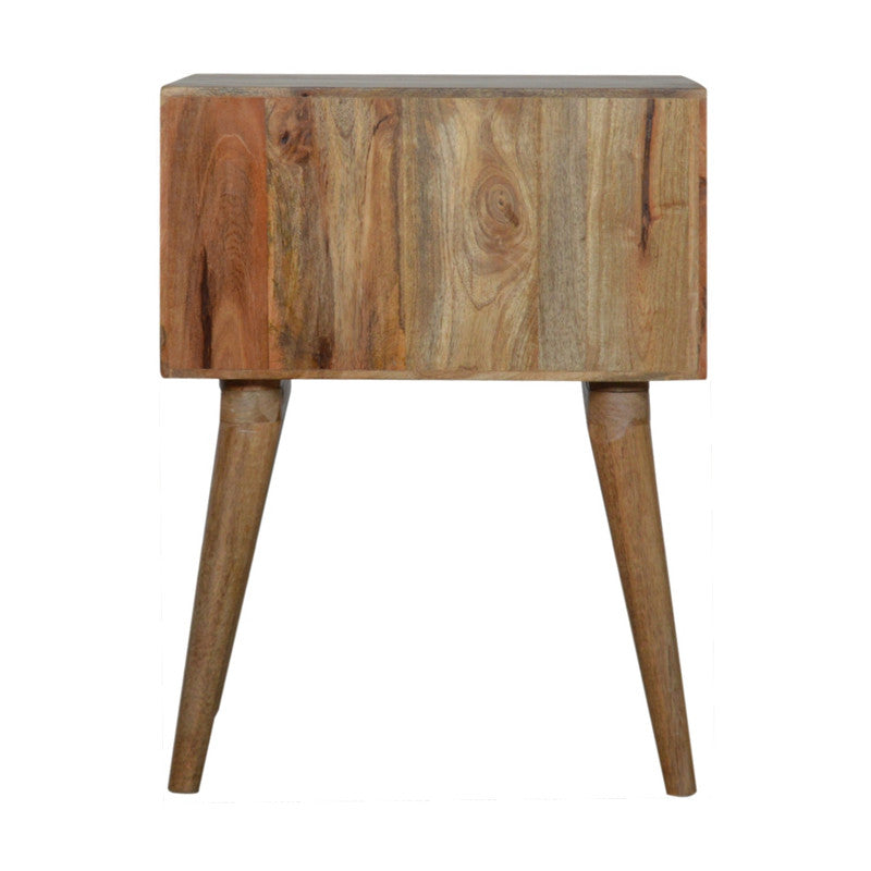 Mango Wood Bedside Table β Nordic Carved Design